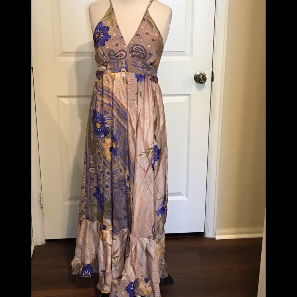 New, Handmade Silk Maxi Sundress - Picture 1 of 2